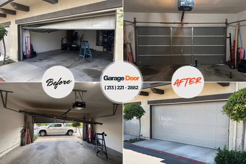 Before and after: garage door repair Columbus, OH